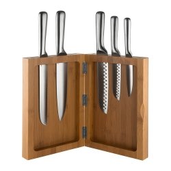 Alessi K-BLOCK / MAMI Zestaw 5 Noży Kuchennych w Drewnianym Bloku
