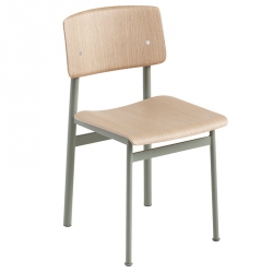 Muuto LOFT Krzesło - Zielone/Siedzisko Dębowe (Dusty Green)
