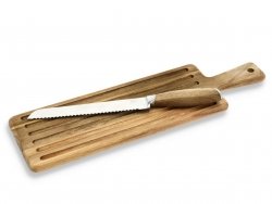 Holm WOODEN Zesatw do Chleba - Deska i Nóż do Krojenia Pieczywa 2 El.
