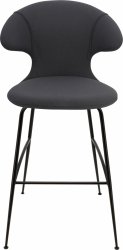 Umage TIME FLIES Hoker - Tapicerowane Krzesło Barowe na Czarnych Nogach 112 cm / Ciemnoszare