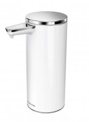 Simplehuman SENSOR Stalowy Automatyczny Dozownik do Mydła, Płynu, Żelu Antybakteryjnego - Akumulatorowy 266 ml Biały