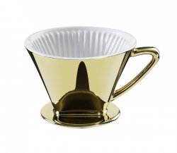 Cilio COFFEE Porcelanowy Filtr do Parzenia Kawy - Rozmiar 4 / Złoty