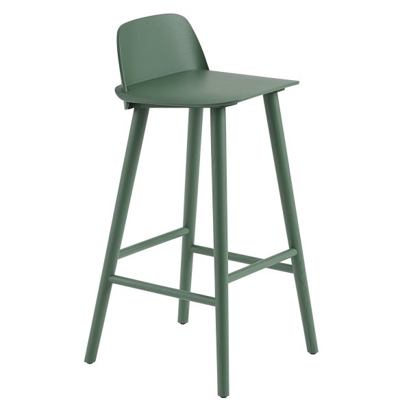 Muuto NERD Hoker - Krzesło Barowe 89 cm Zielone