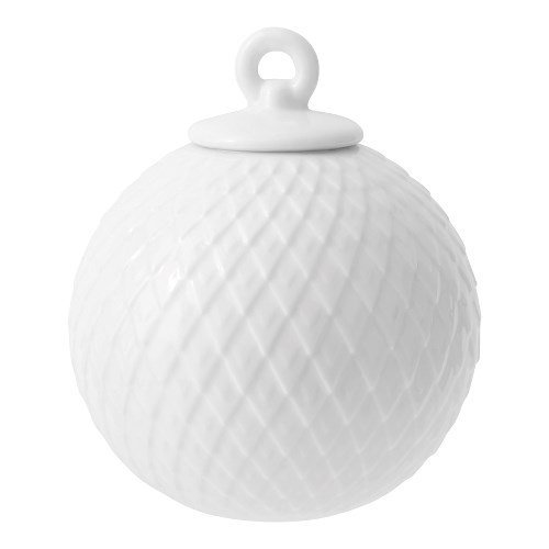 Lyngby Porcelain RHOMBE Bombka Porcelanowa - Biała