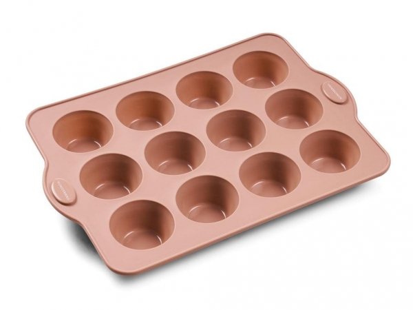 Blomsterbergs BAKE Silikonowa Forma do 12 Muffinów - Różowa