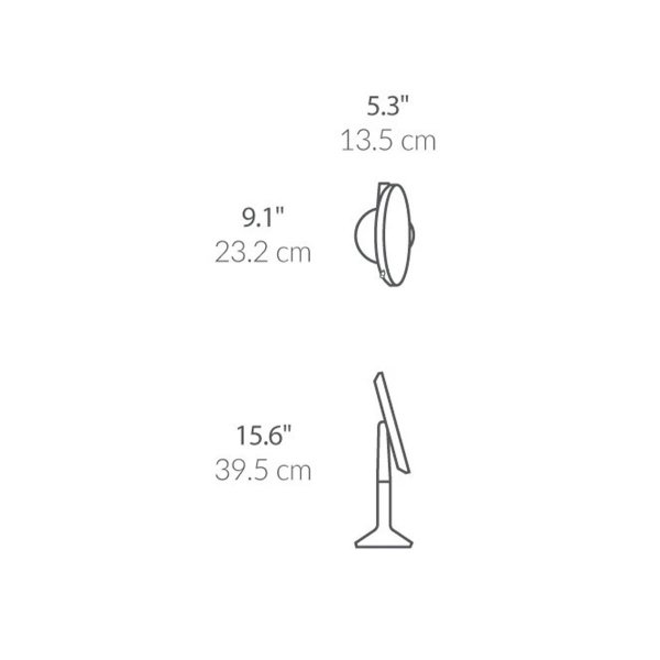 Simplehuman TRIO Lustro Sensorowe Bezprzewodowe 20 cm / Różowe Złoto