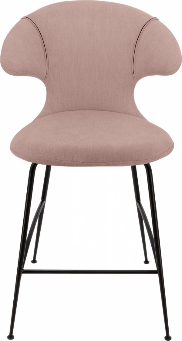 Umage TIME FLIES Hoker - Tapicerowane Krzesło Barowe na Czarnych Nogach 102 cm / Różowe