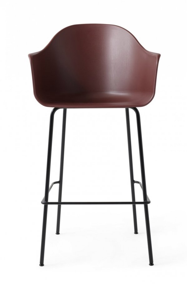 Menu HARBOUR Krzesło Barowe 112 cm Hoker Czarny - Siedzisko Bordowe