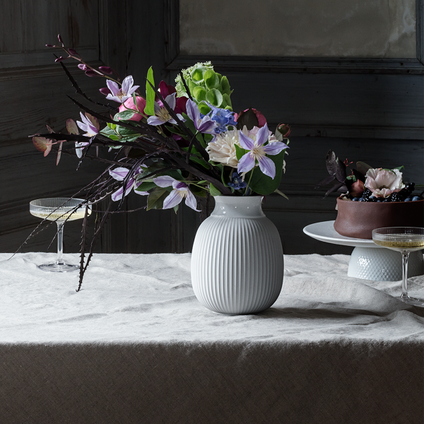 Lyngby Porcelain CURVE Wazon do Kwiatów 17,5 cm Biały