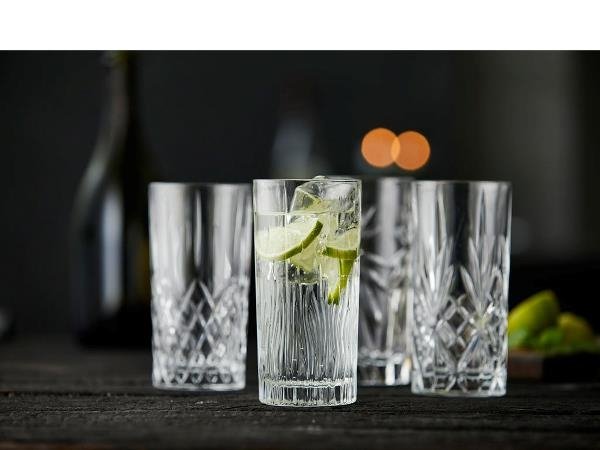 Lyngby Glass KRYSTAL Kryształowe Szklanki do Long Drinków 360 ml 4 Szt.