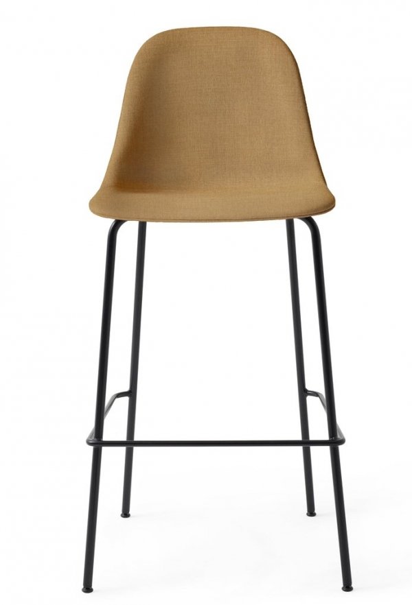 Menu HARBOUR SIDE Krzesło Barowe 112 cm Hoker Czarny - Siedzisko Tapicerowane Miodowe