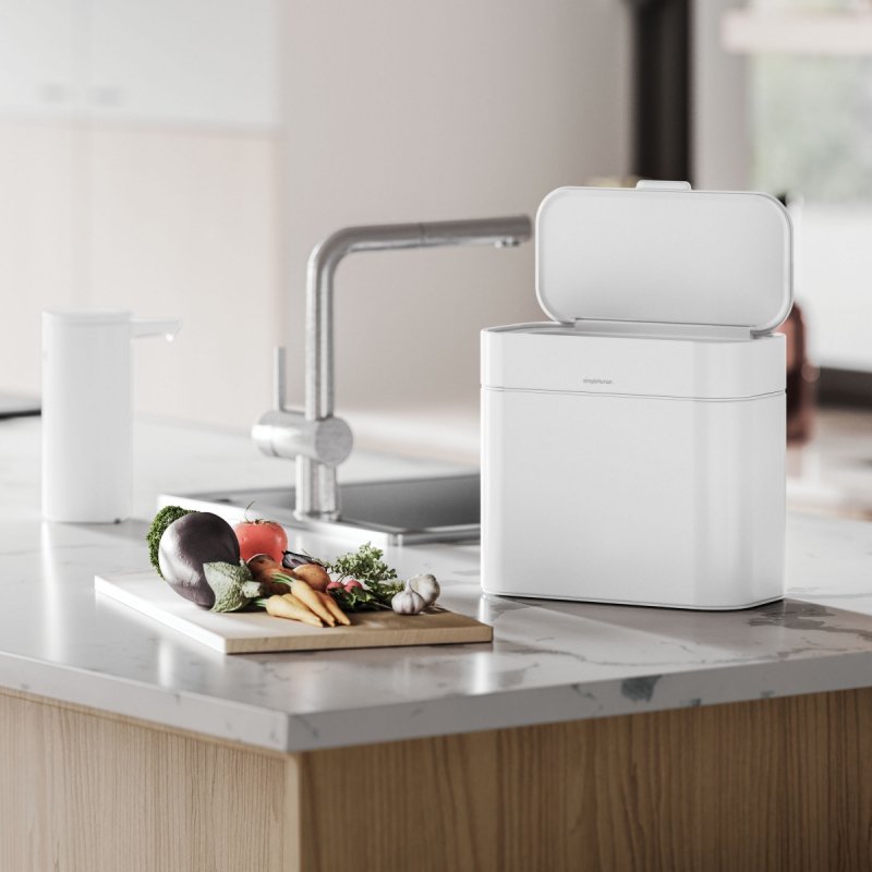 simplehuman Kompostownik Stalowy 4 l / Biały