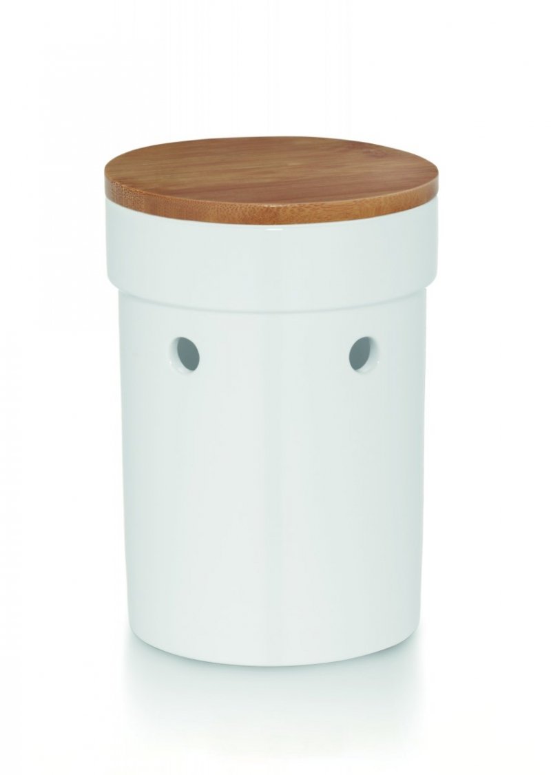 Kela SALENA Ceramiczny Pojemnik na Czosnek / Biały