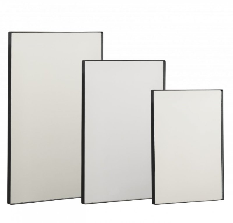 Villa Collection MIRROR Lustro Ścienne Prostokątne Czarne - Zestaw 3 Luster