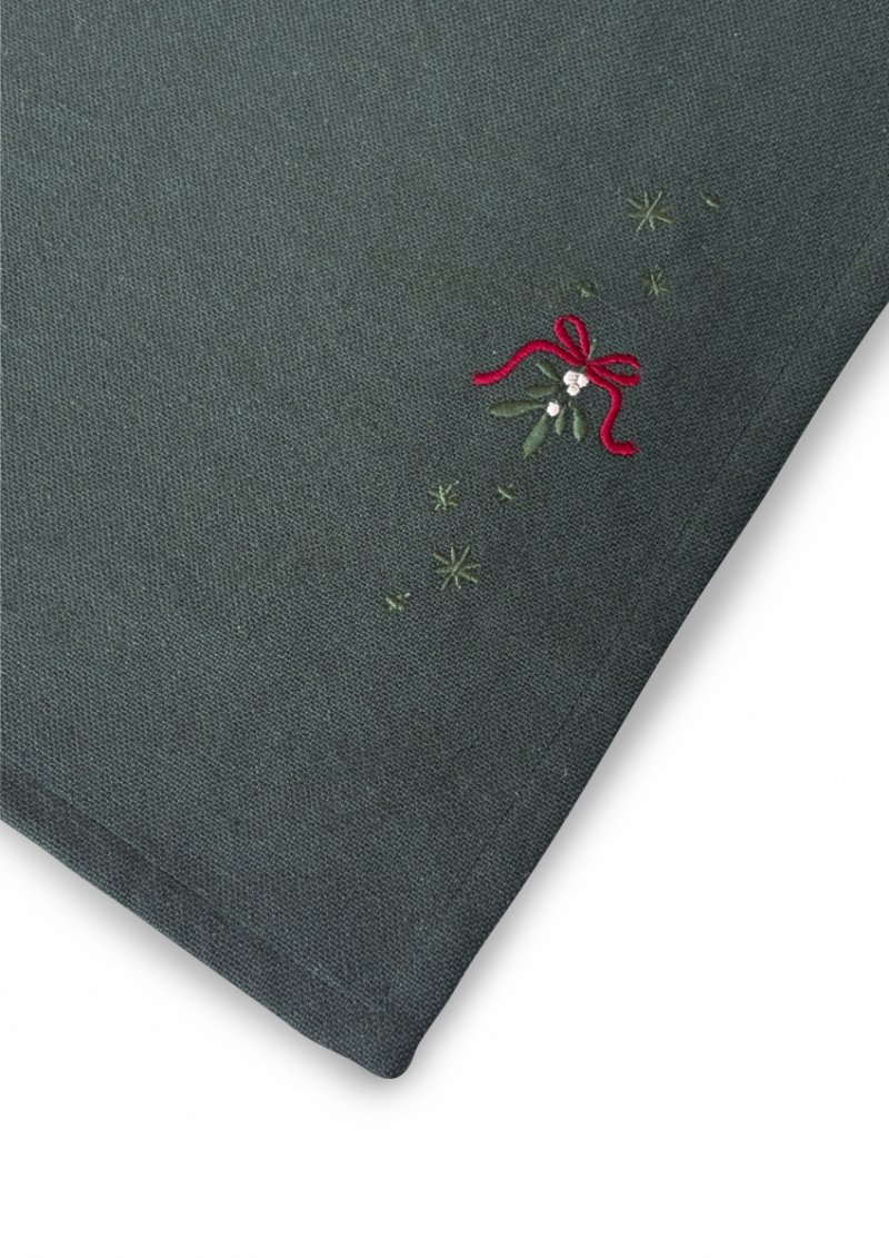 Juna CHRISTMAS Świąteczna Podkładka pod Talerze 43x30 cm / Zielona - Jemioła