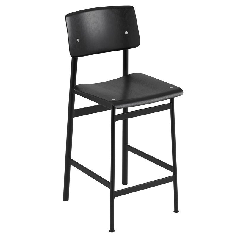 Muuto LOFT Hoker - Stołek Barowy 65 cm Czarny