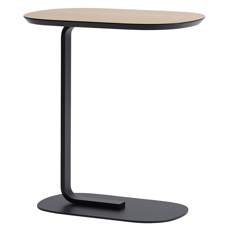 Muuto RELATE Stolik Pomocniczy - Boczny 60,5 cm Czarny / Blat Fornir Dębowy