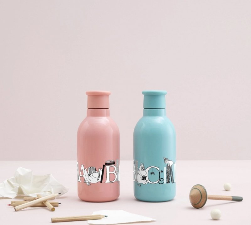 RIG-TIG by Stelton ABC MUMINKI Stalowa Butelka Termiczna dla Dzieci 500 ml / Turkusowa