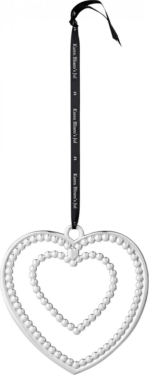 Rosendahl KAREN BLIXEN CHRISTMAS Świąteczna Zawieszka Choinkowa - Serce 12 cm Srebrne