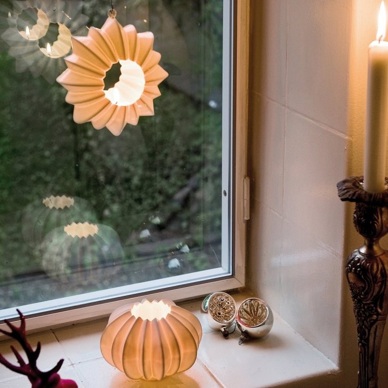 Kähler STELLA Wiszący Świąteczny Świecznik Tealight - Gwiazda - Biały