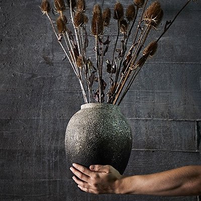 Muubs STORY Wazon Dekoracyjny z Terakoty 28 cm  / Szary