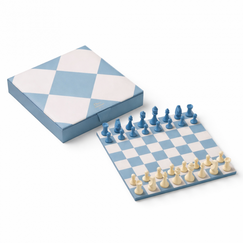 Printworks GAMES Zestaw do Gry w Szachy - Reverra / Beżowo - Niebieski