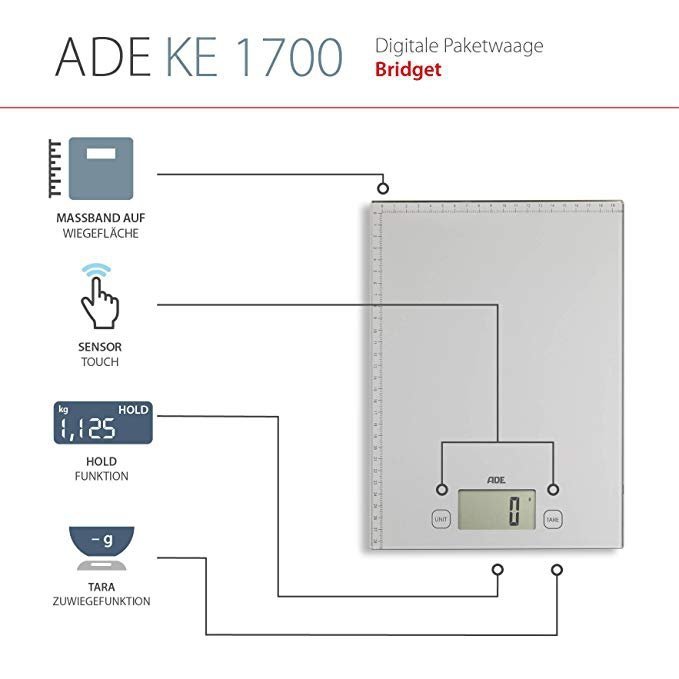 Ade BRIDGET Elektroniczna Waga Biurowa