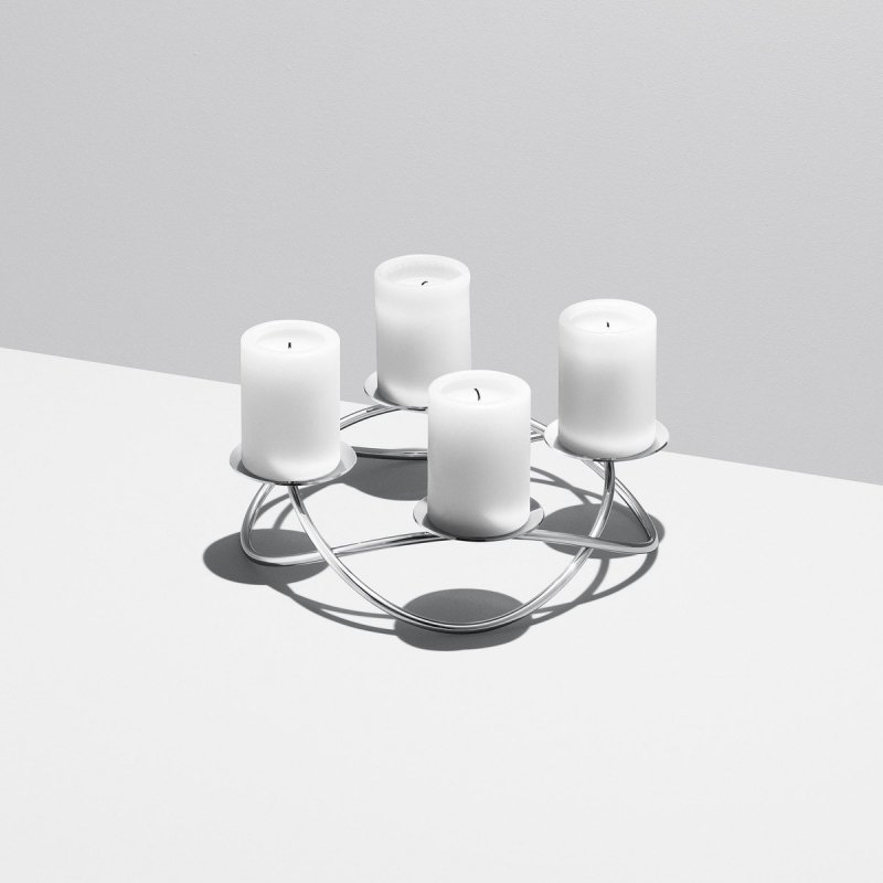 Georg Jensen SEASON Świecznik Czteroramienny ze Stali Polerowanej