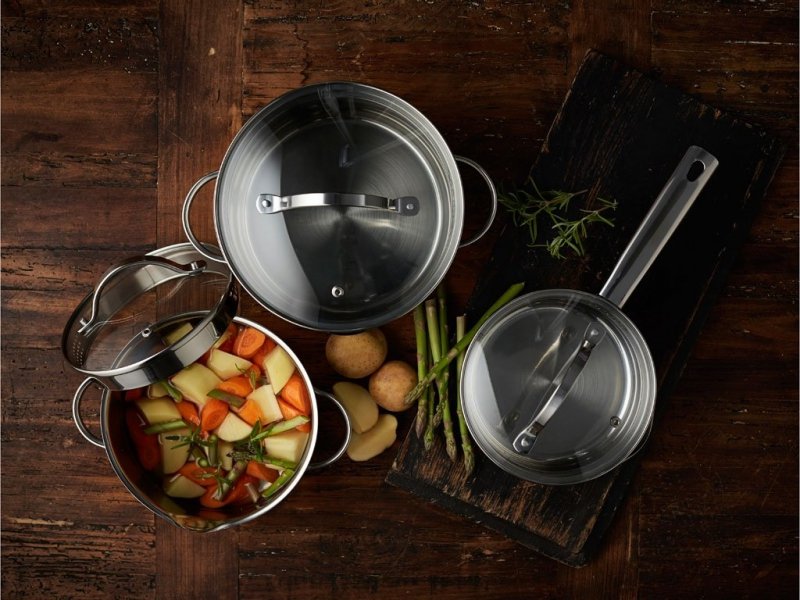 Funktion KITCHEN Zestaw Garnków Stalowych 6 El. / Srebrny
