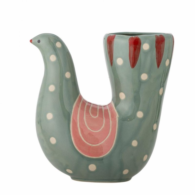 Bloomingville TRUDY Wazon do Kwiatów 19 cm / Ptak Zielony