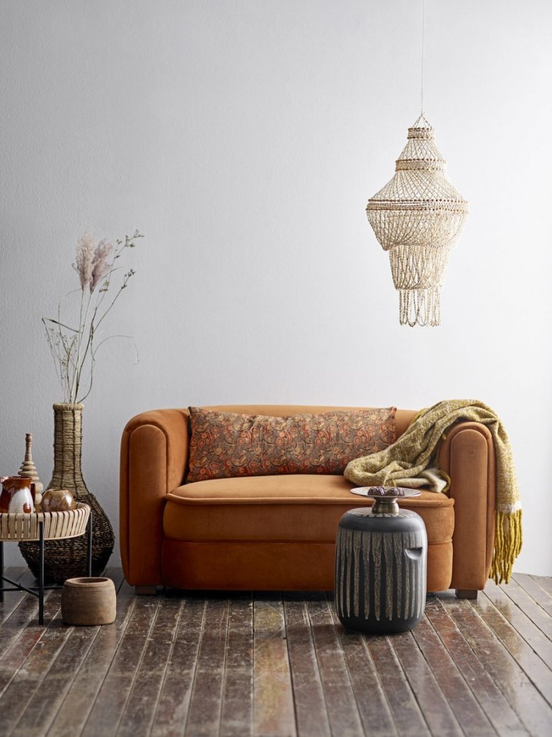 Bloomingville MALALA Sofa - Kanapa Tapicerowana / Brązowa