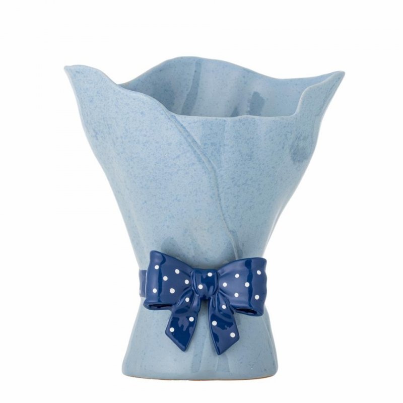 Bloomingville BELIVIA Wazon do Kwiatów z Kokardą / Niebieski