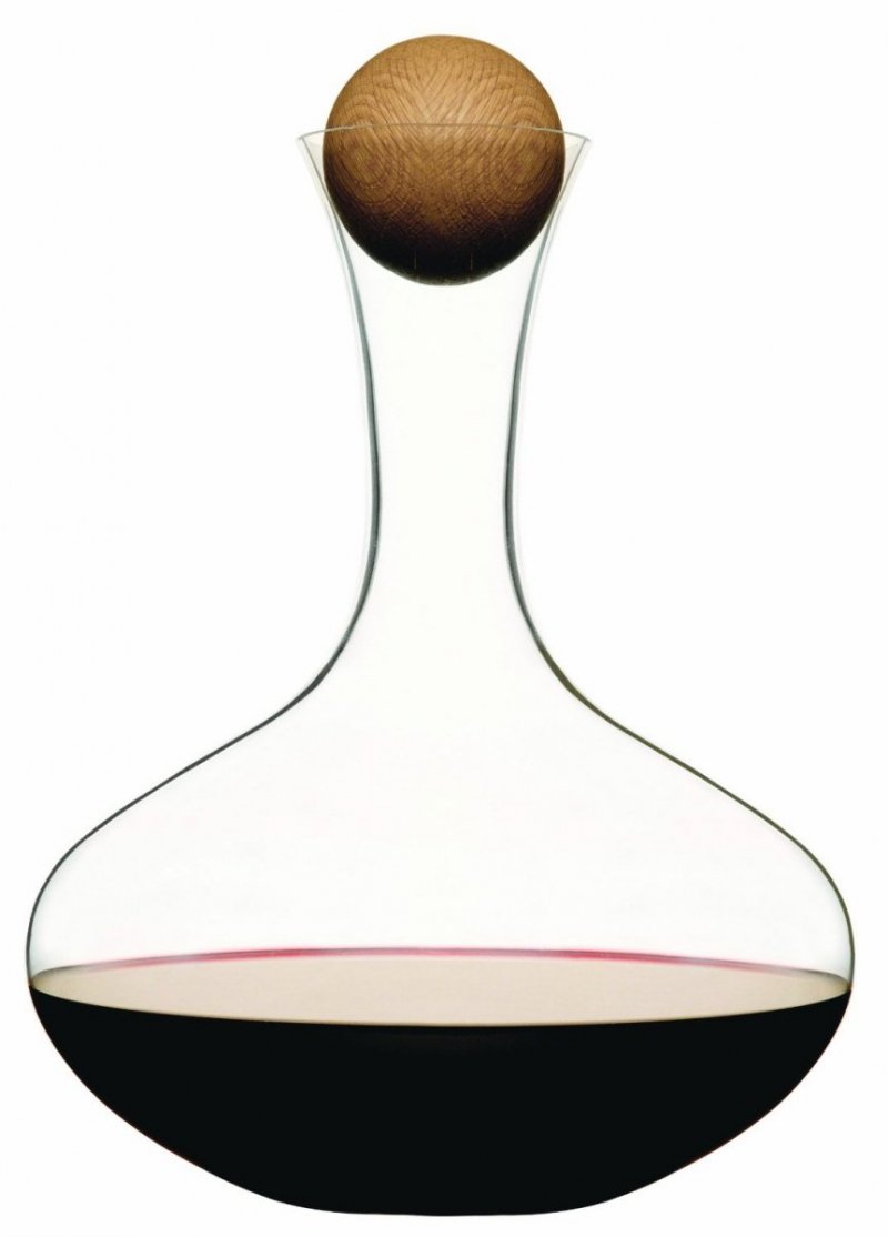 Sagaform OVAL OAK Dekanter / Karafka do Wina 2 l Dębowy Korek