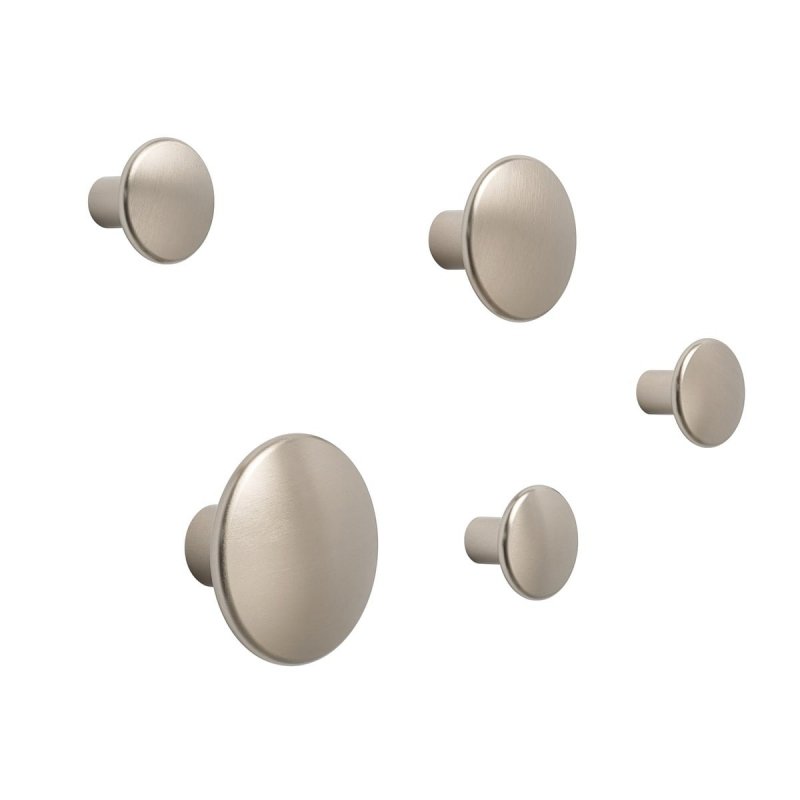 Muuto DOTS Wieszak Metalowy - Zestaw 5 Metalowych Wieszaków / Taupe