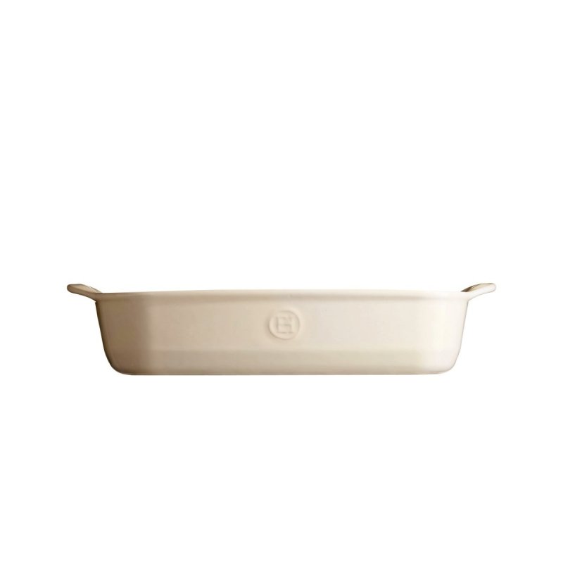 Emile Henry NATURAL CHIC Prostokątna Forma - Naczynie do Zapiekania 36,5x23,5 cm Kremowe