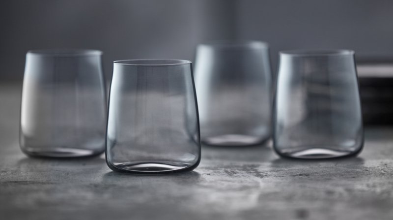 Lyngby Glas ZERO Szklanki do Wody 420 ml 4 Szt. / Szare