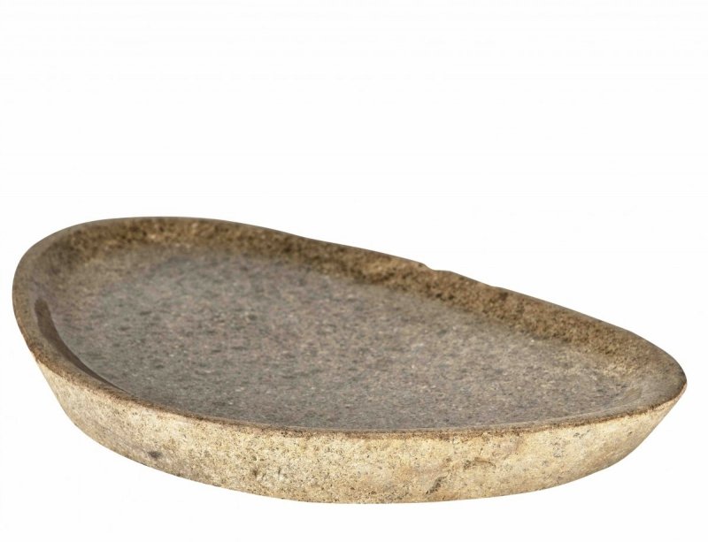 Villa Collection BARK Patera / Misa Dekoracyjna 40 cm z Naturalnego Kamienia Rzecznego