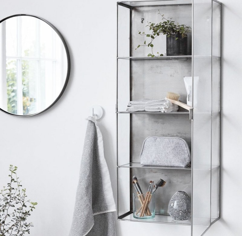 House Doctor REFLEKTION Lustro Okrągłe 40 cm Rama Stalowa Platerowana Czarne