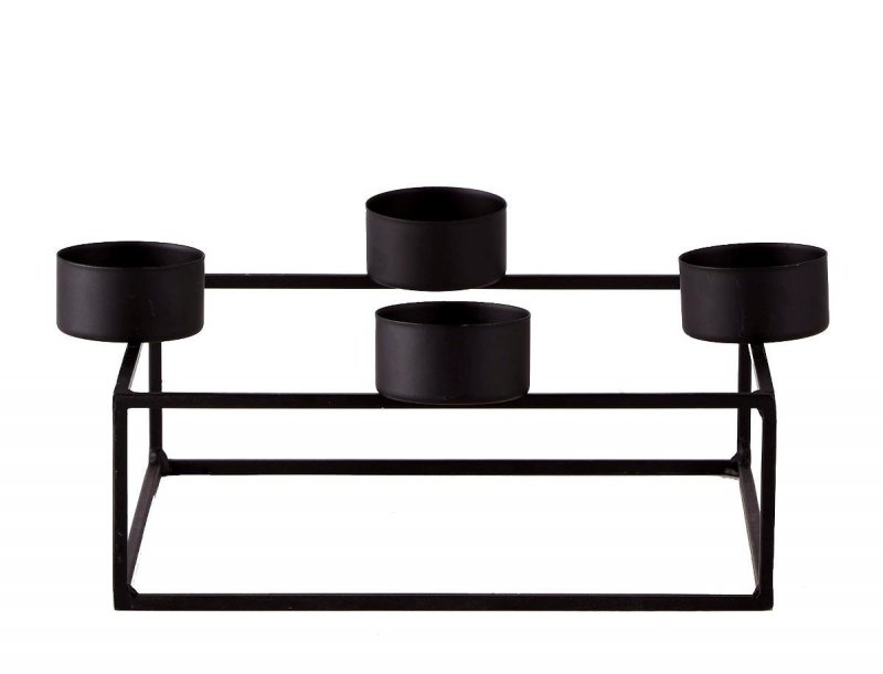 Villa Collection NORDIC Świecznik Tealight - Czarny