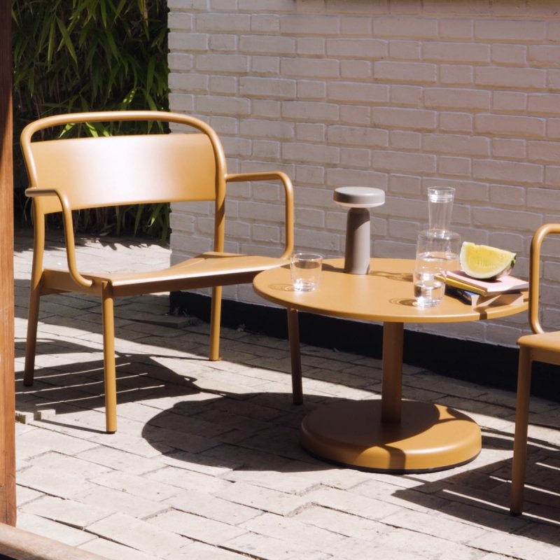 Muuto LINEAR OUTDOOR Stalowy Fotel Ogrodowy Lounge - Zewnętrzny / Ciemnozielony