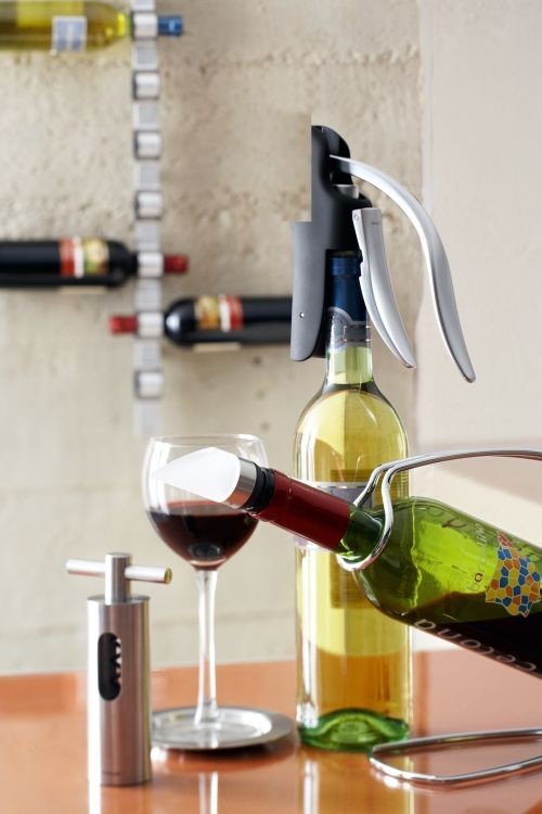 Blomus CIOSO Ścienny Wieszak na Wino - Uchwyt na Butelki / Stalowy Srebrny
