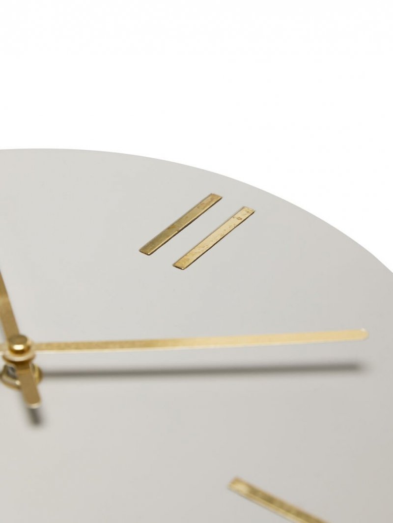 Hübsch CLOCK Betonowy Zegar Ścienny na Skórzanym Pasku / Szary