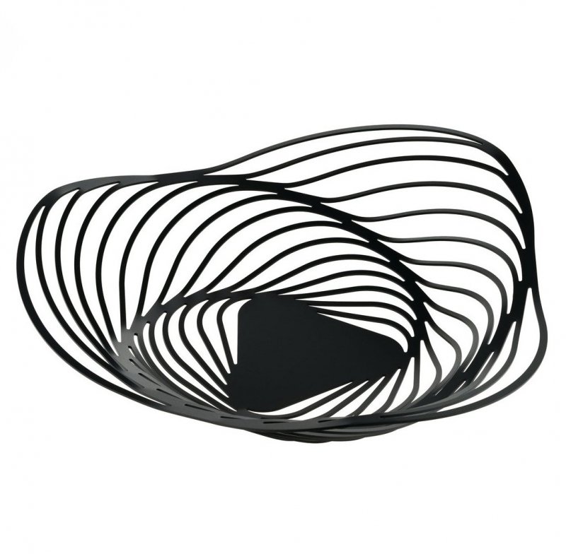 Alessi TRINITY Kosz - Patera na Owoce 43 cm Czarna