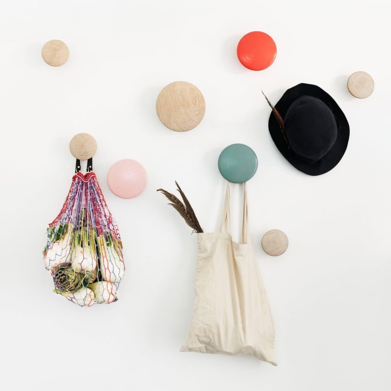 Muuto DOTS Wieszak Drewniany XS - 6.5 cm / Brązowo-Zielony