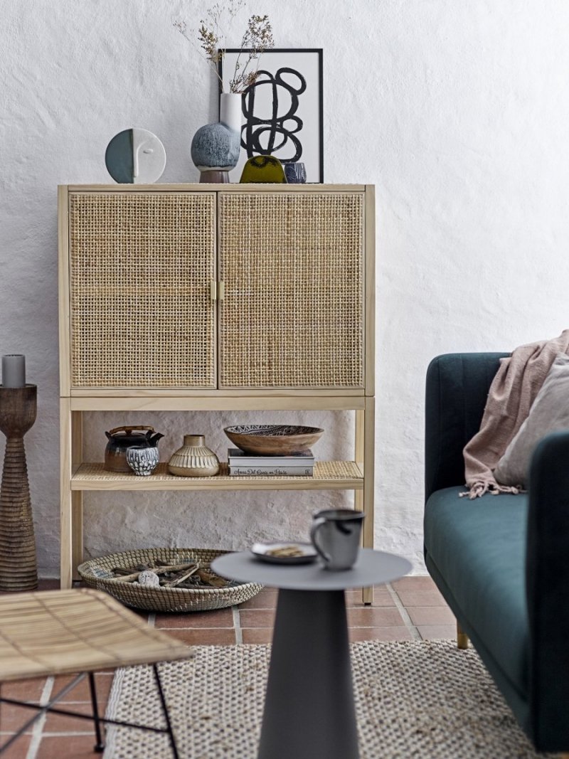 Bloomingville SANNA Drewniana Komoda z Rattanowym Frontem