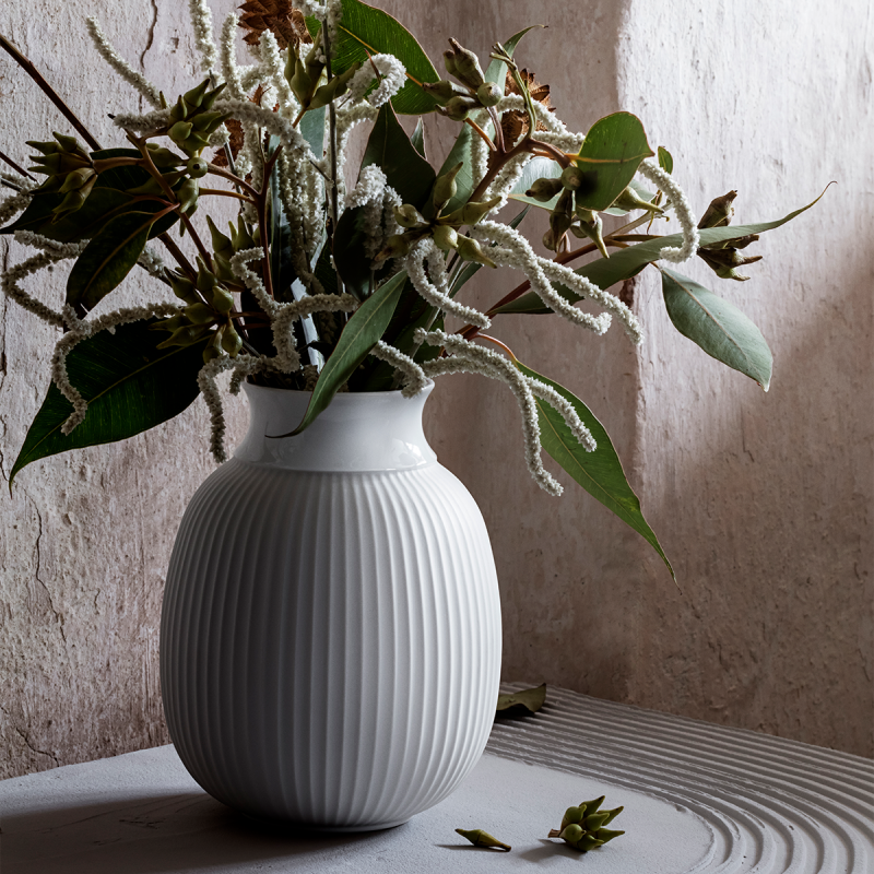 Lyngby Porcelain CURVE Wazon do Kwiatów 17,5 cm Biały