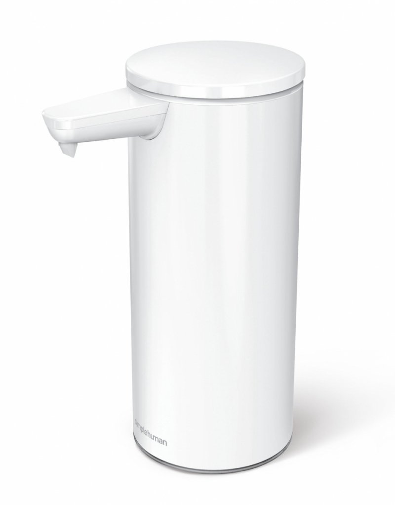 Simplehuman SENSOR Stalowy Automatyczny Dozownik do Mydła, Płynu, Żelu Antybakteryjnego - Akumulatorowy 266 ml Biały