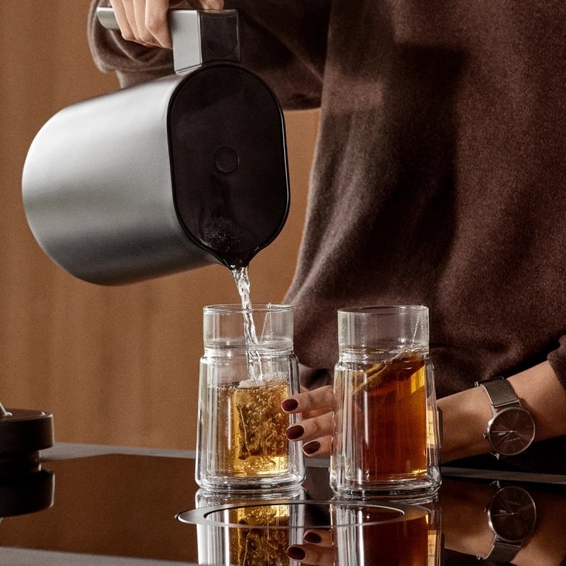 Stylowa szklanka do kawy latte Jacob Jensen transparentna