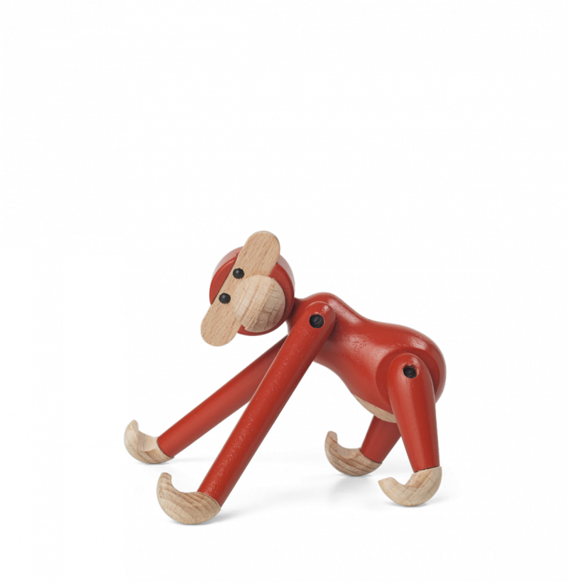 Kay Bojesen MONKEY Małpka Drewniana Mini - Czerwona / Edycja Limitowana