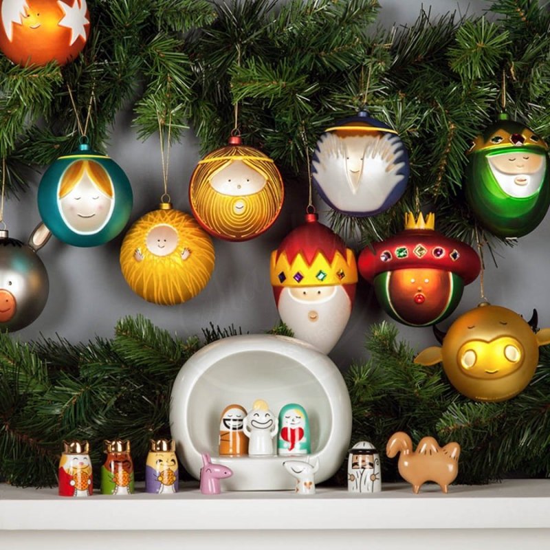 A di Alessi PRESEPE Szopka Świąteczna z Figurkami / Biała